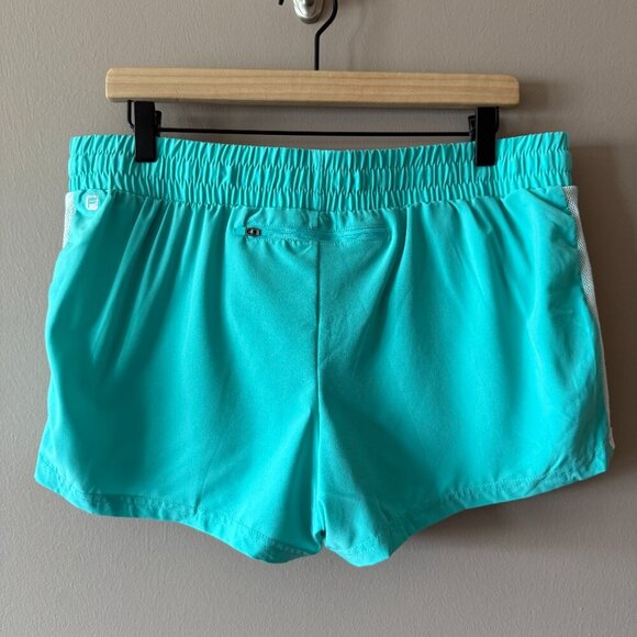 Women's L Fabletics Pamela Running Shorts Teal Performance Athletic - Picture 5 of 12